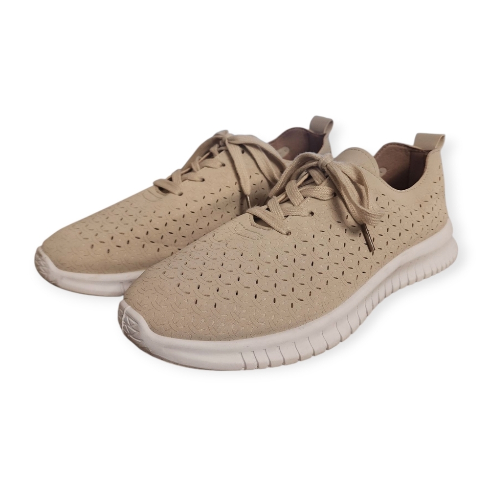 Tommy Bahama Tan Leather Comfort Beach Preppy Golf Boating Sneakers - Mens